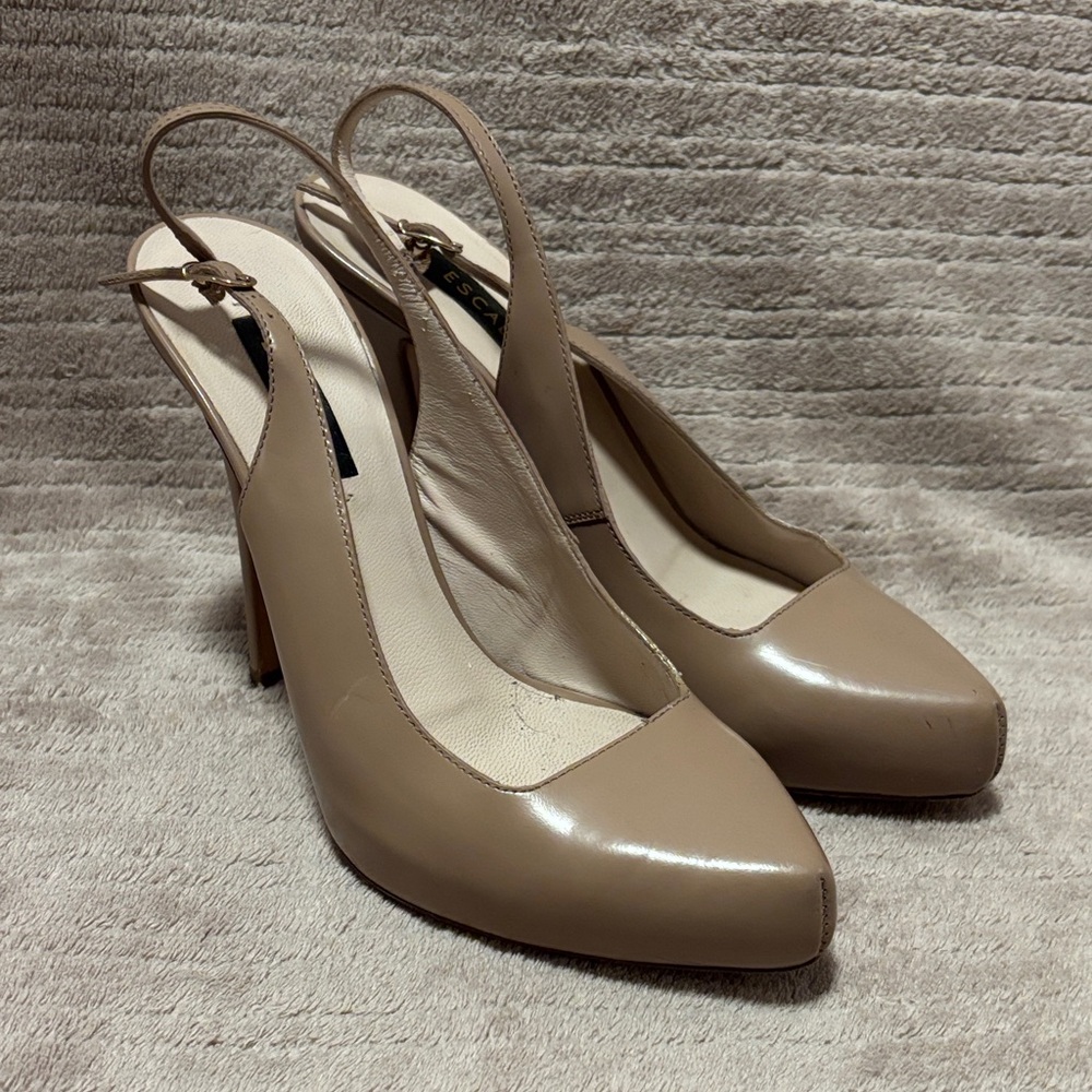 Escada Taupe Slingback Heels